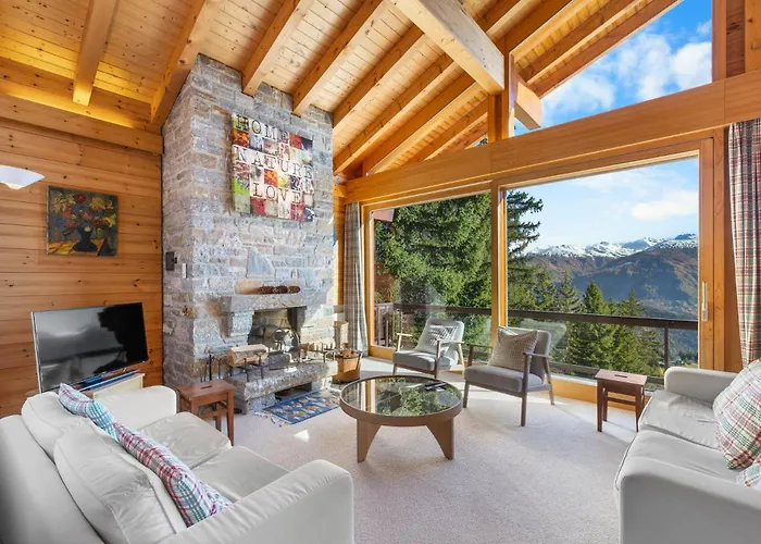 La Frenaie A Avec Vue Sur Les Alpes Chalet Anzere